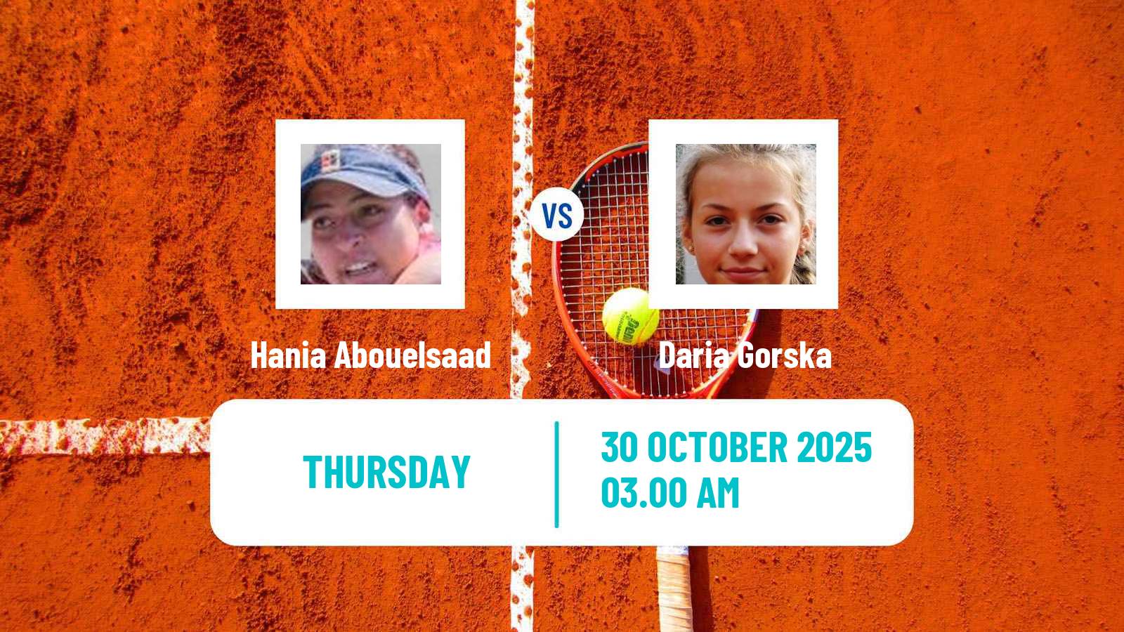 Tennis ITF W15 Sharm Elsheikh 17 Women Hania Abouelsaad - Daria Gorska
