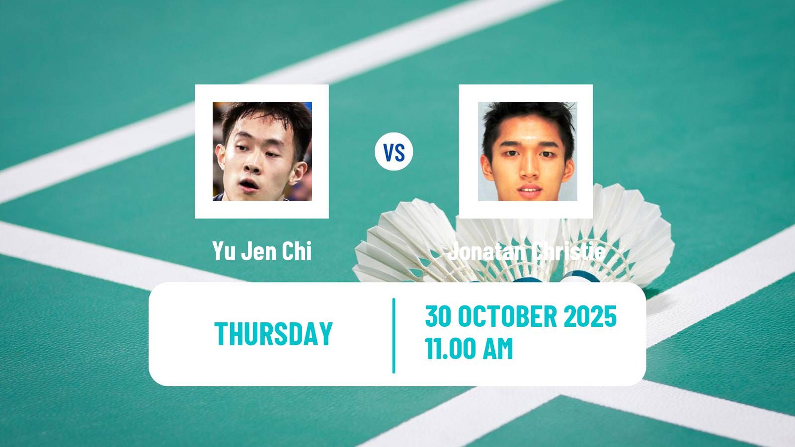Badminton BWF World Tour Hylo Open Men Yu Jen Chi - Jonatan Christie