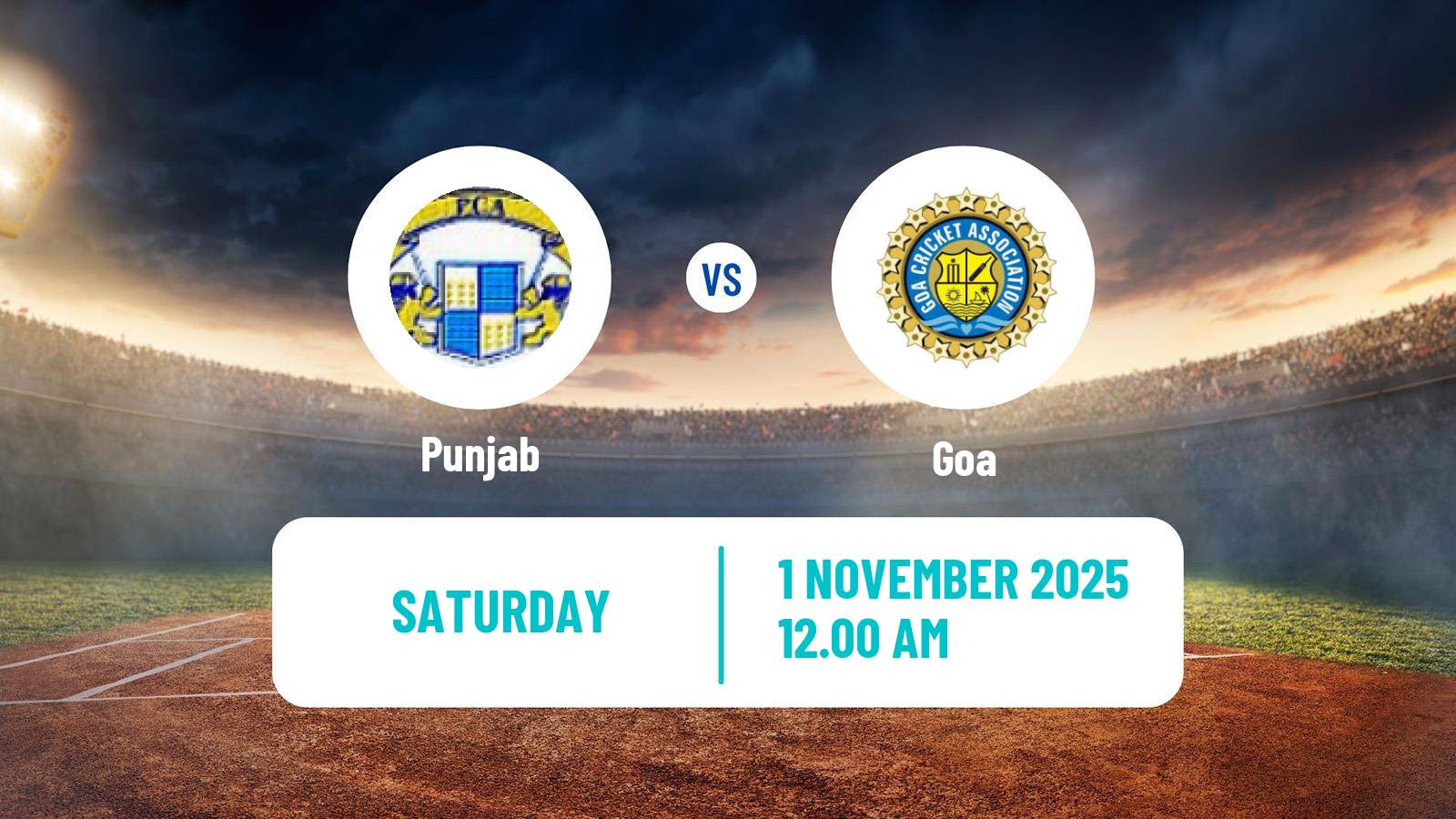 Cricket Ranji Trophy Punjab - Goa