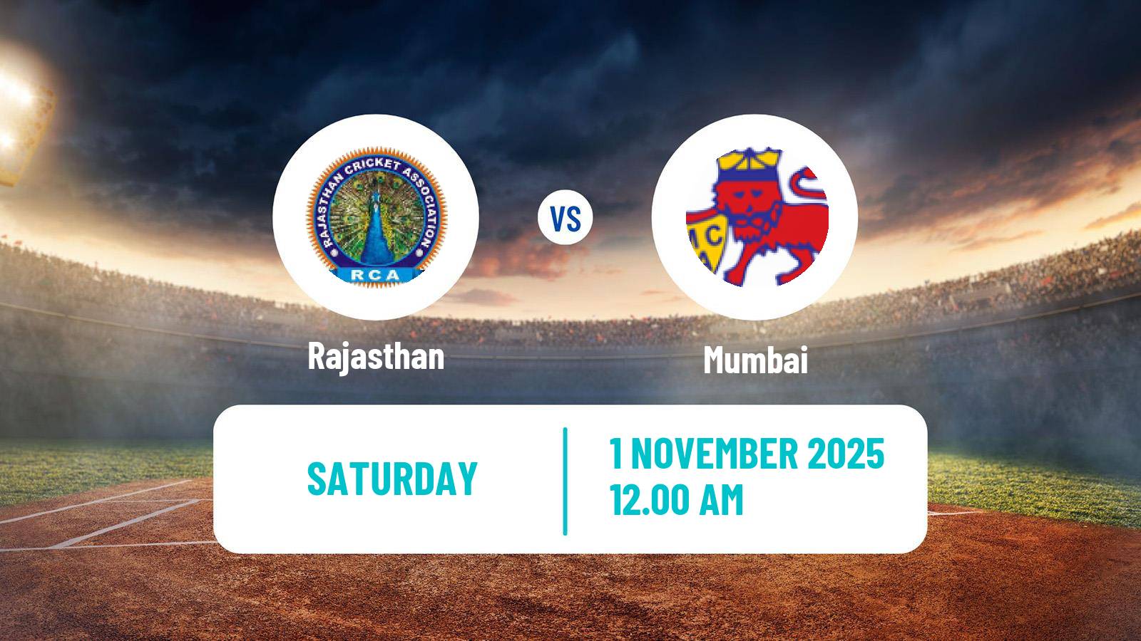 Cricket Ranji Trophy Rajasthan - Mumbai