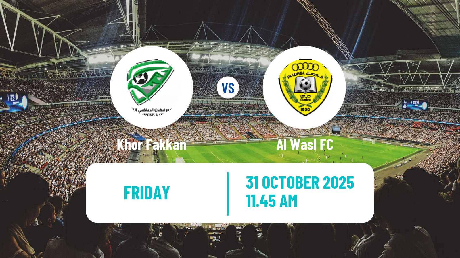 Football UAE Football League Khor Fakkan - Al Wasl