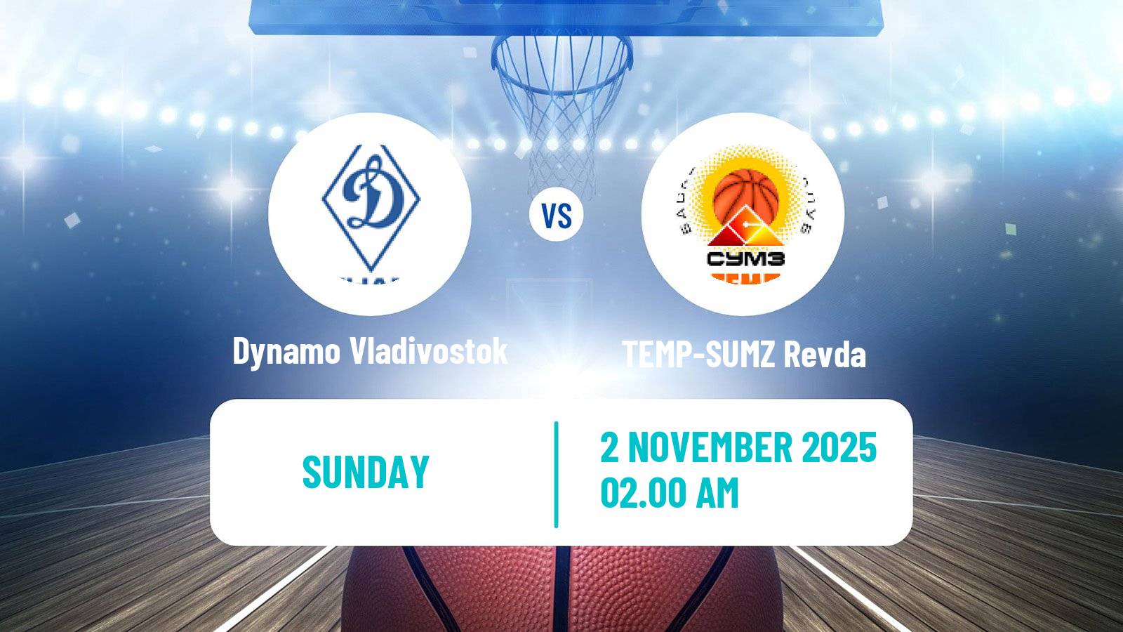 Basketball Russian Super League Basketball Dynamo Vladivostok - TEMP-SUMZ Revda