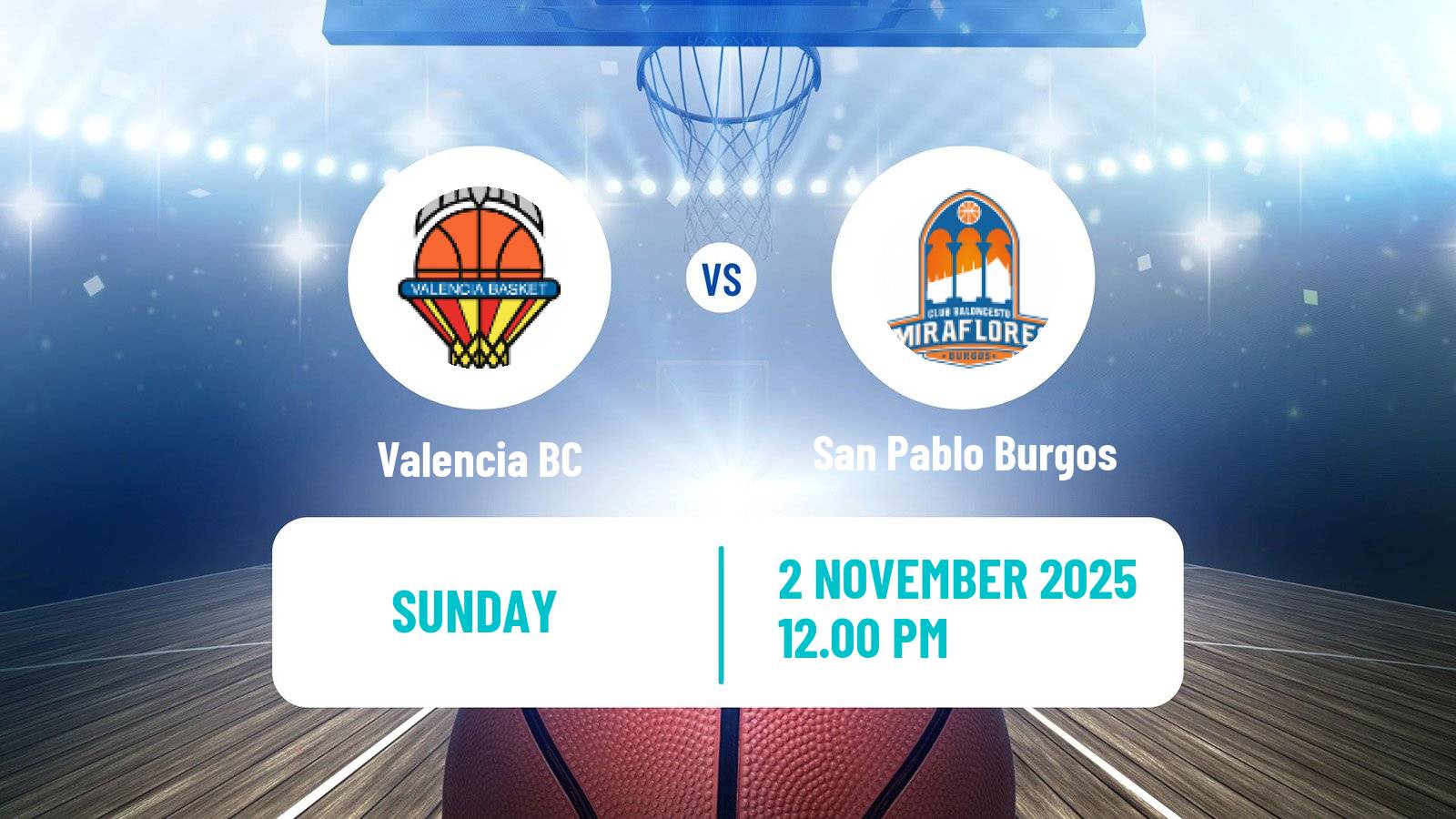 Basketball Spanish ACB League Valencia - San Pablo Burgos