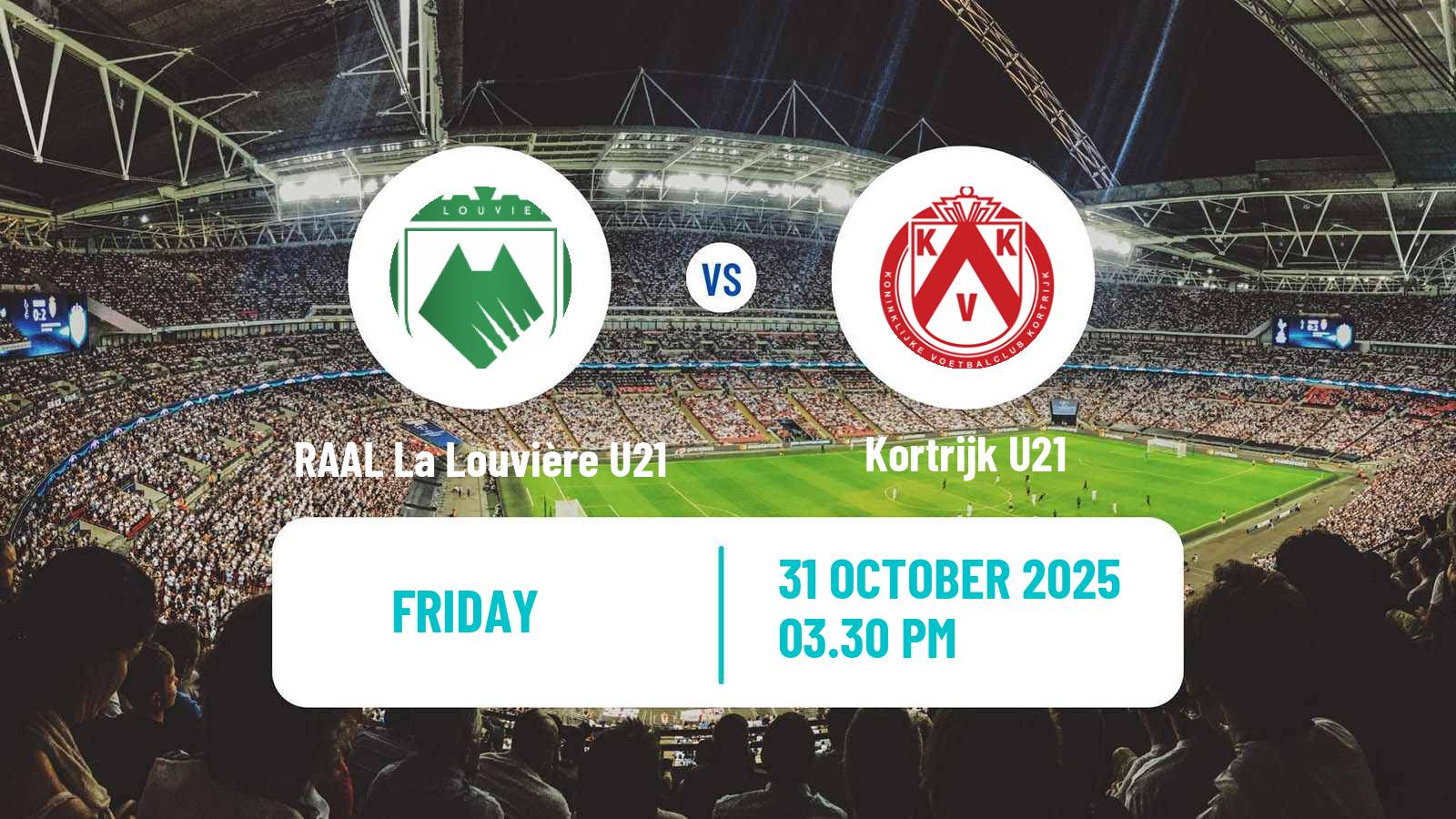 Football Belgian Pro League U21 RAAL La Louvière U21 - Kortrijk U21