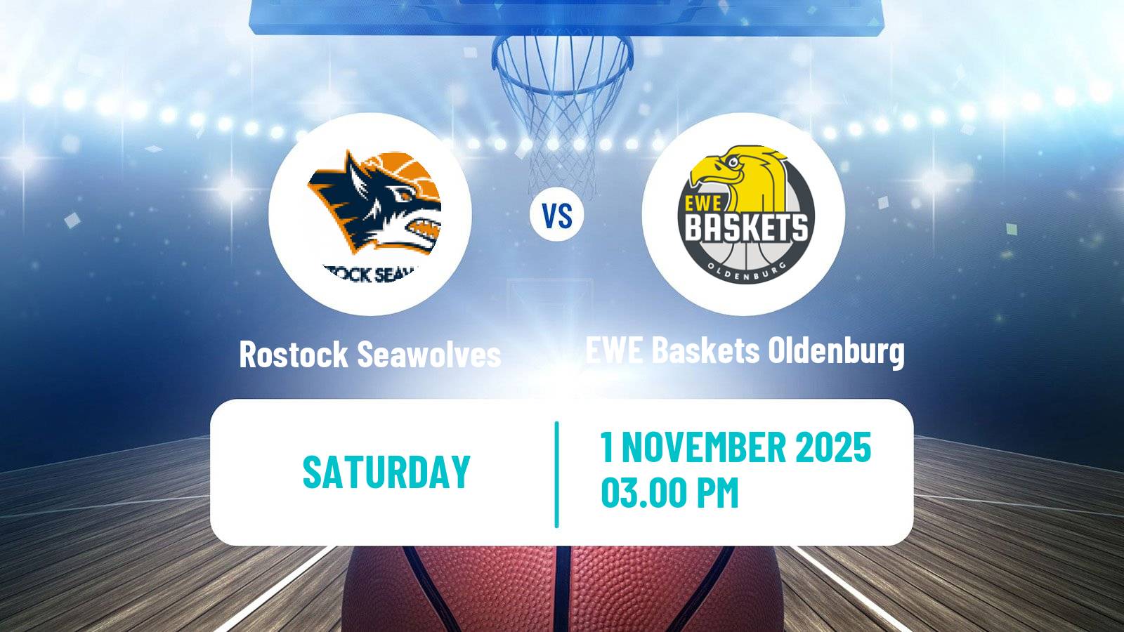 Basketball German BBL Rostock Seawolves - EWE Baskets Oldenburg