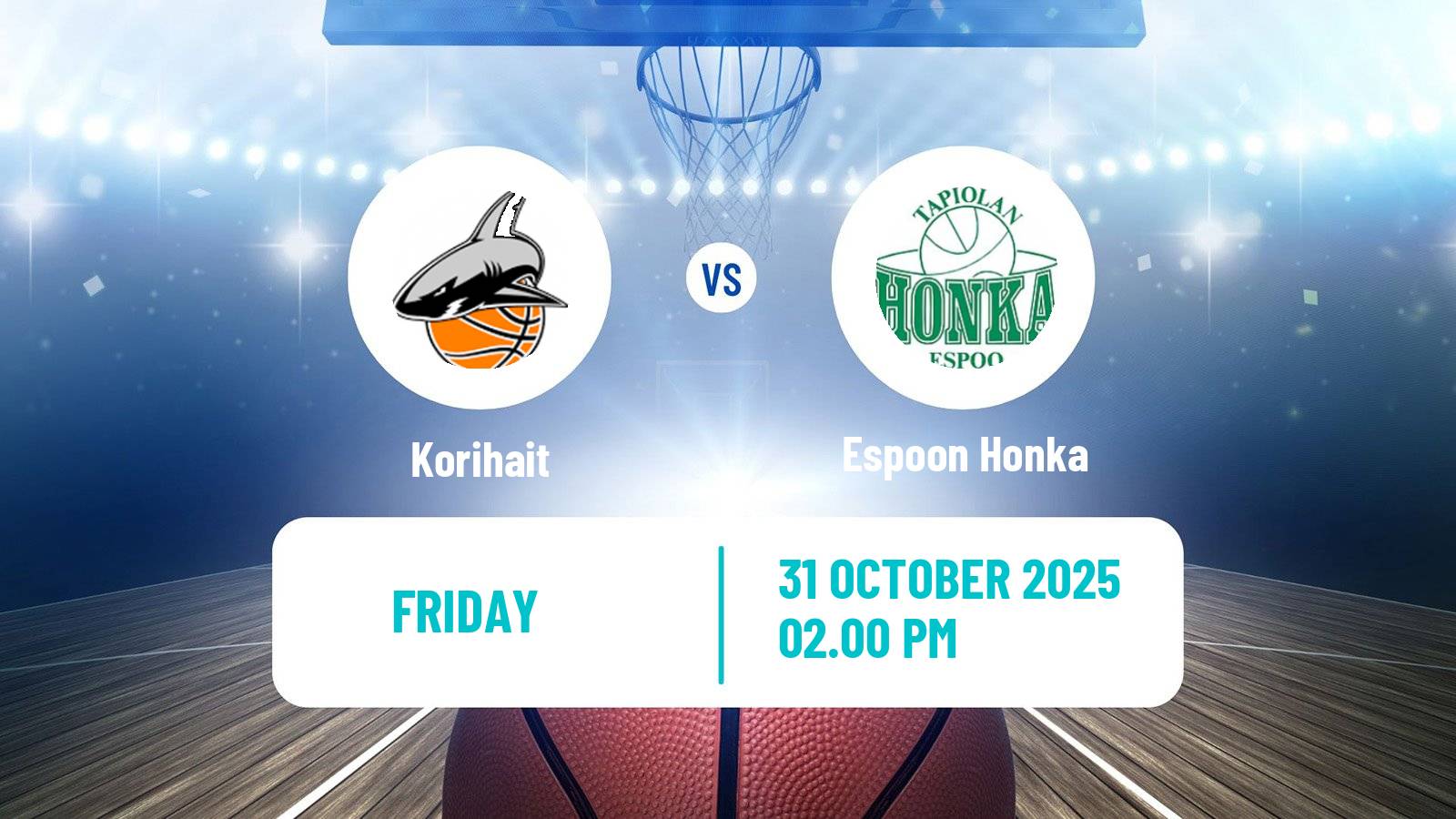 Basketball Finnish Korisliiga Korihait - Espoon Honka