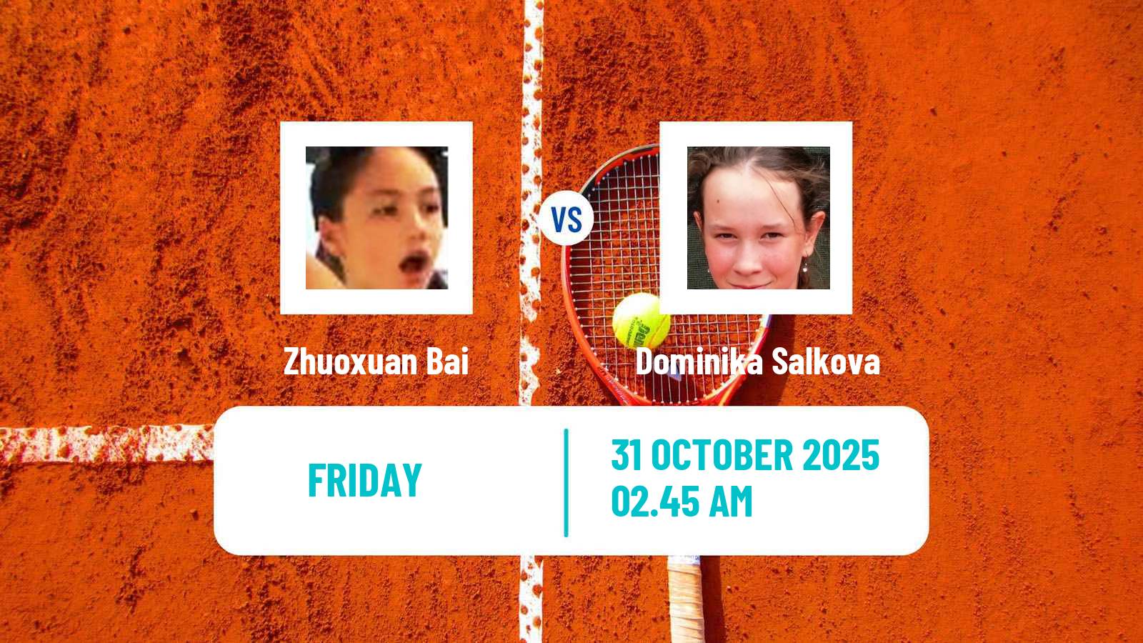 Tennis WTA Jiujiang Zhuoxuan Bai - Dominika Salkova