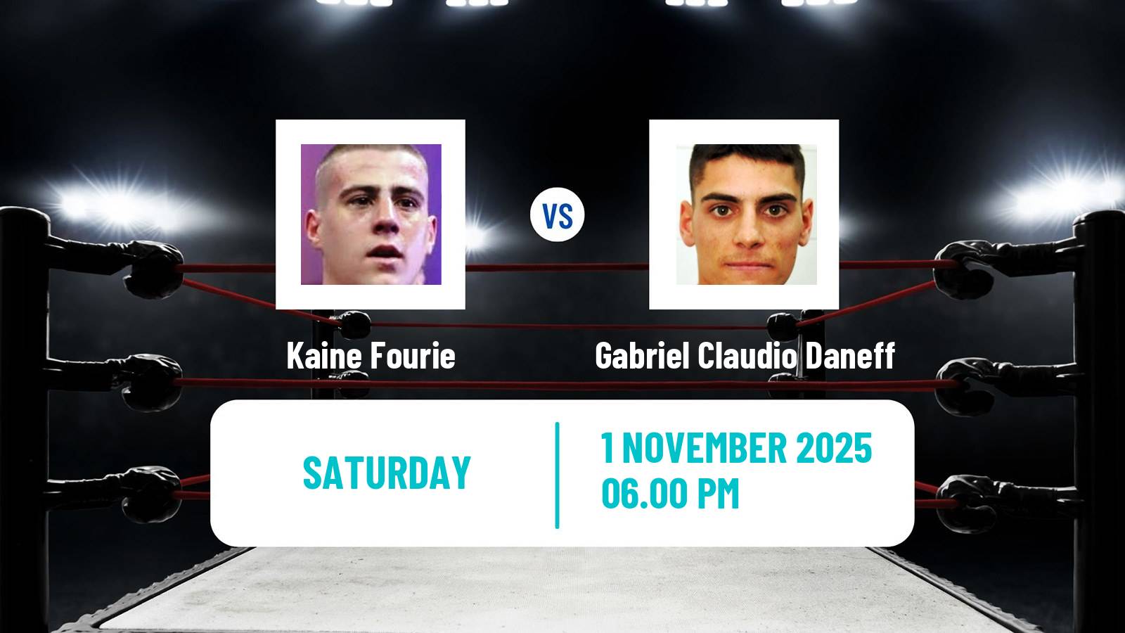 Boxing Lightweight IBO Inter Continental Title Men Kaine Fourie - Gabriel Claudio Daneff