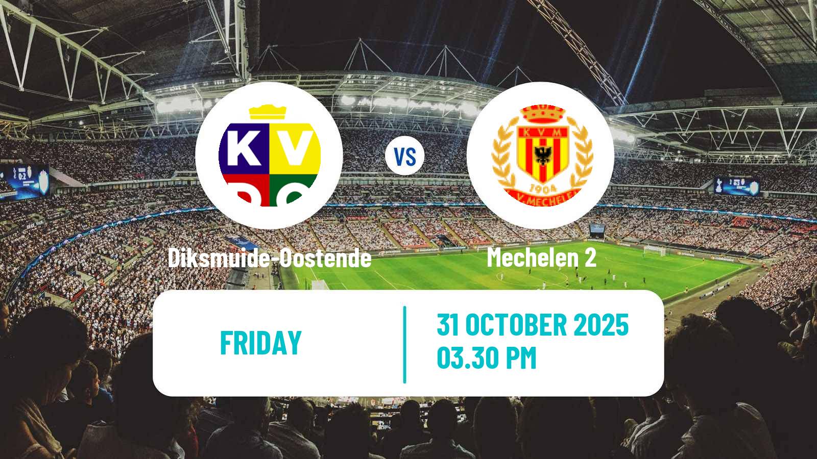 Football Belgian Second Amateur Division Group A Diksmuide-Oostende - Mechelen 2
