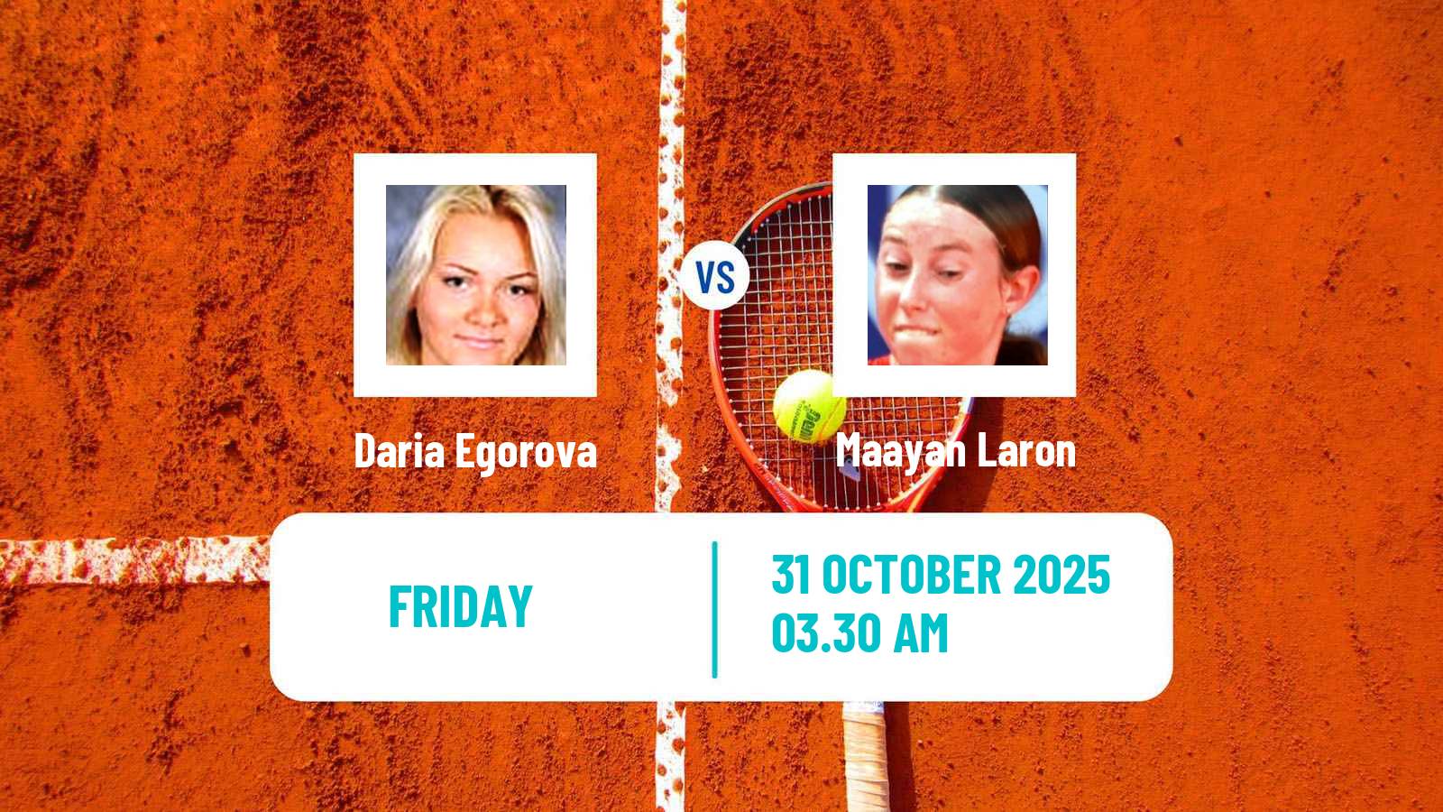 Tennis ITF W15 Tashkent 4 Women Daria Egorova - Maayan Laron
