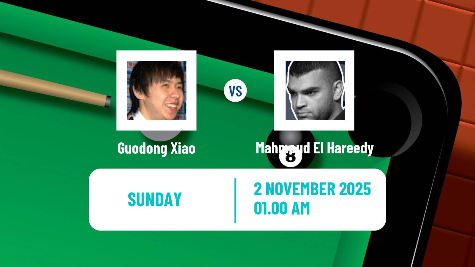 Snooker International Championship Guodong Xiao - Mahmoud El Hareedy