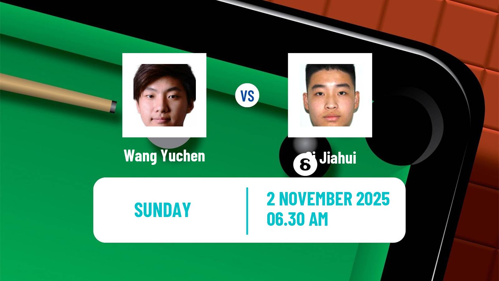 Snooker International Championship Wang Yuchen - Si Jiahui