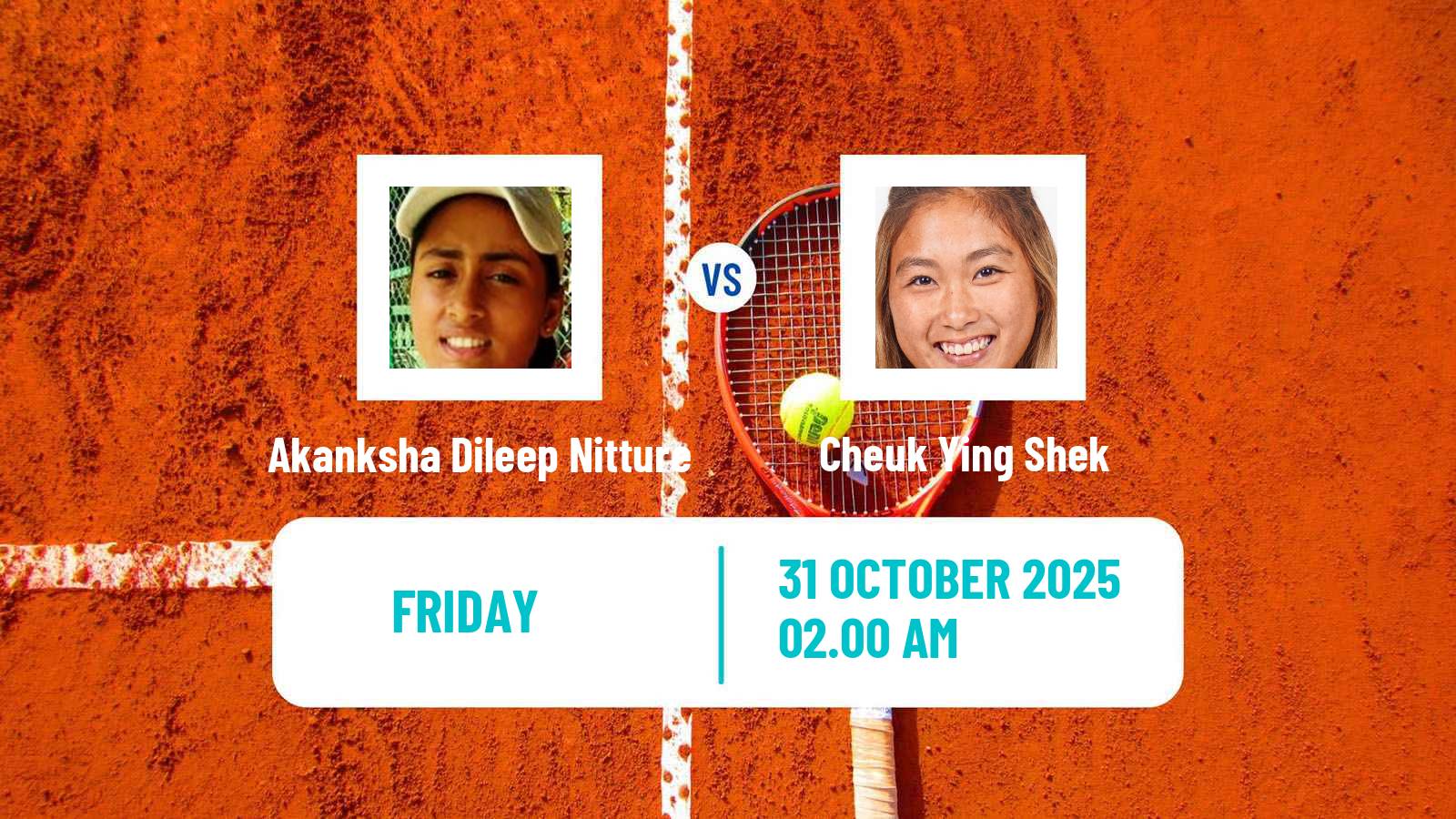 Tennis ITF W15 Tashkent 4 Women Akanksha Dileep Nitture - Cheuk Ying Shek