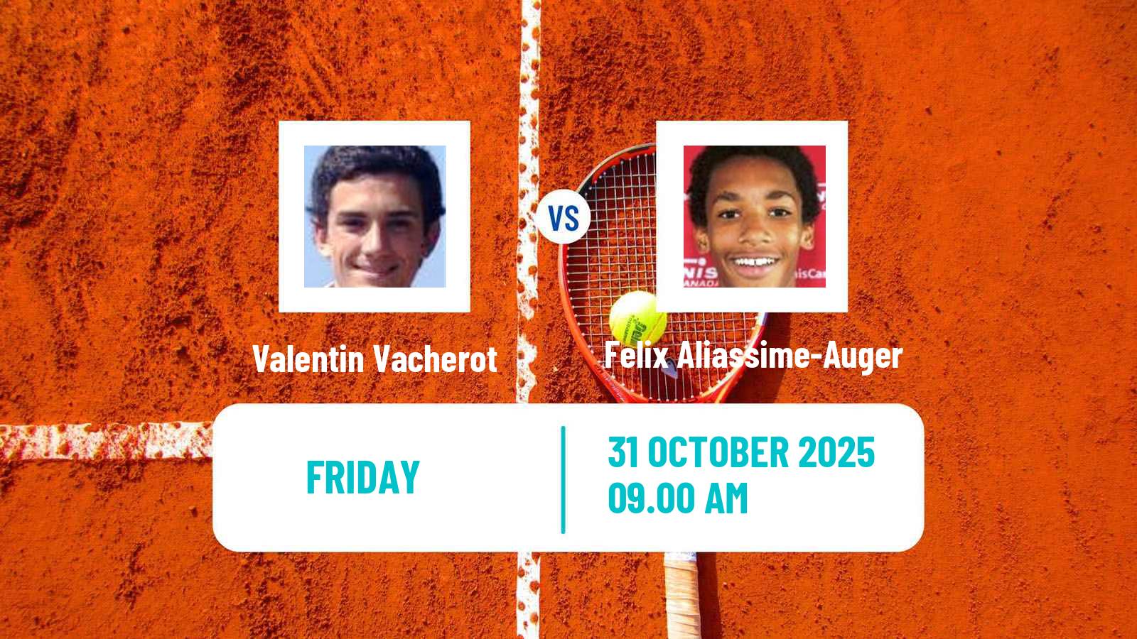 Tennis ATP Paris Valentin Vacherot - Felix Aliassime-Auger
