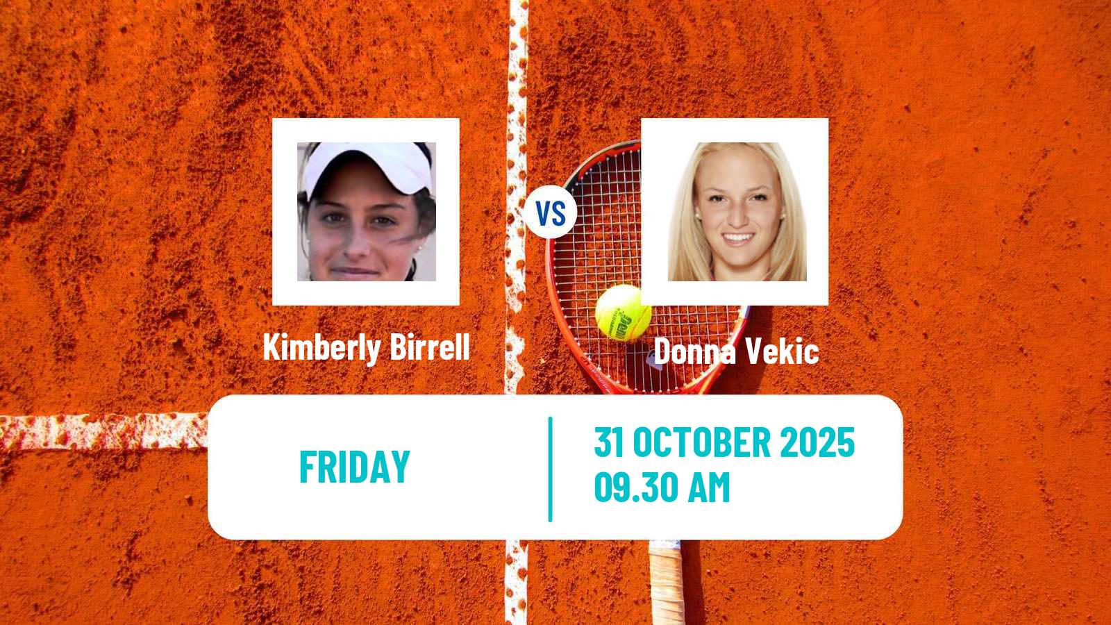 Tennis WTA Chennai Kimberly Birrell - Donna Vekic