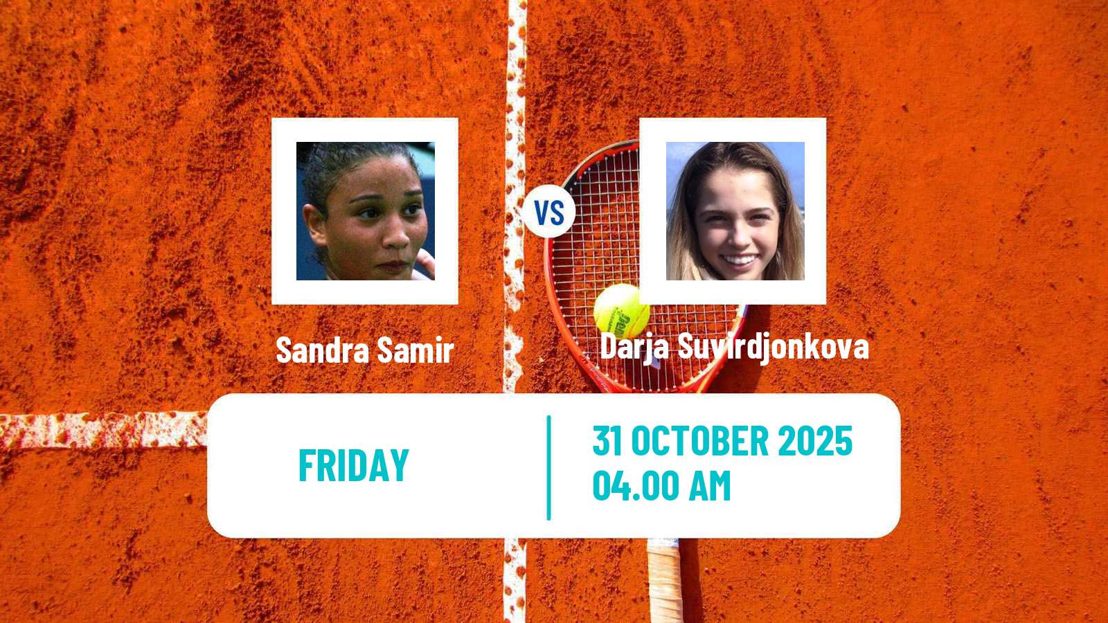 Tennis ITF W15 Sharm Elsheikh 17 Women Sandra Samir - Darja Suvirdjonkova