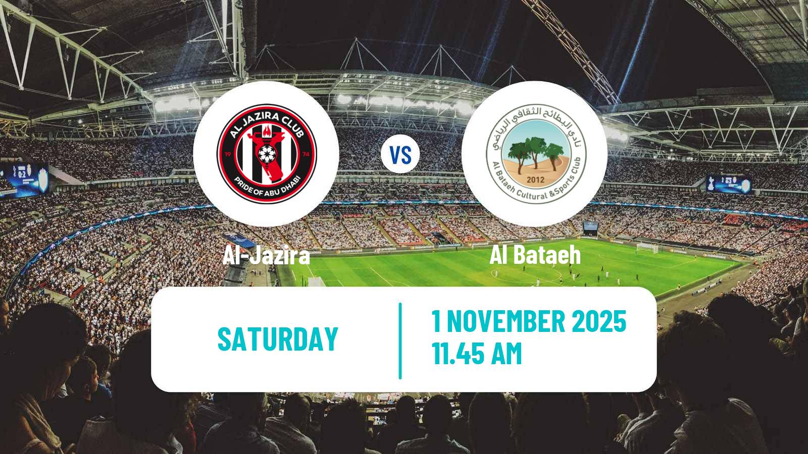 Football UAE Football League Al-Jazira - Al Bataeh
