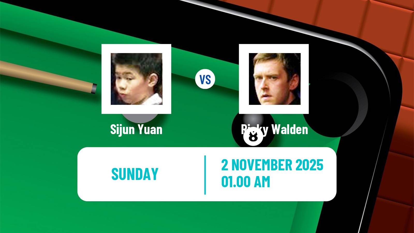 Snooker International Championship Sijun Yuan - Ricky Walden