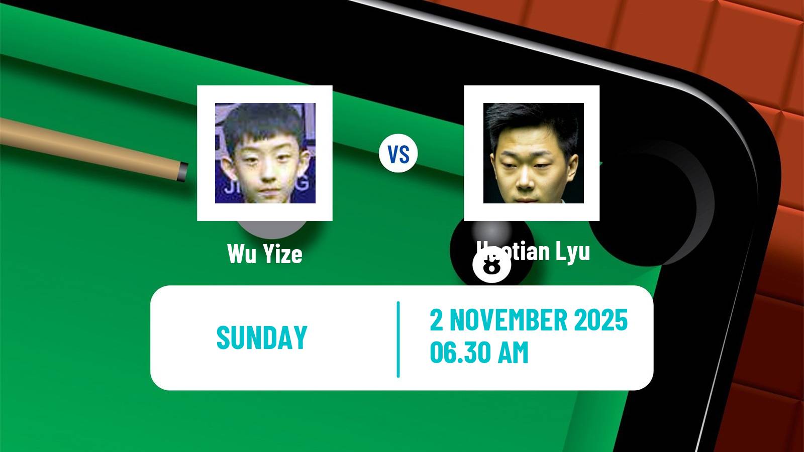 Snooker International Championship Wu Yize - Haotian Lyu
