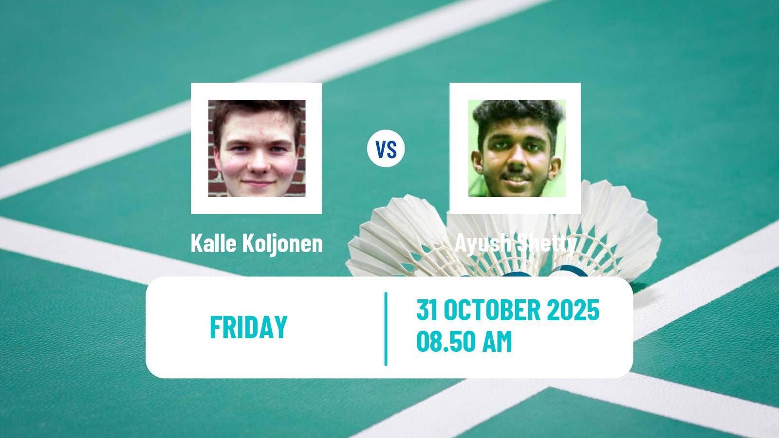Badminton BWF World Tour Hylo Open Men Kalle Koljonen - Ayush Shetty