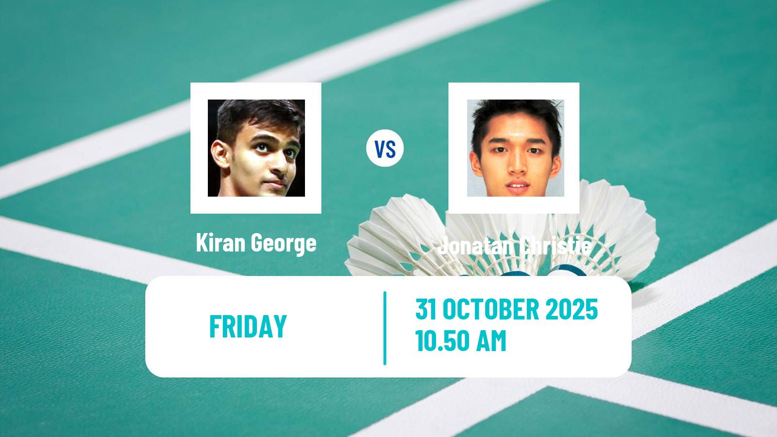 Badminton BWF World Tour Hylo Open Men Kiran George - Jonatan Christie
