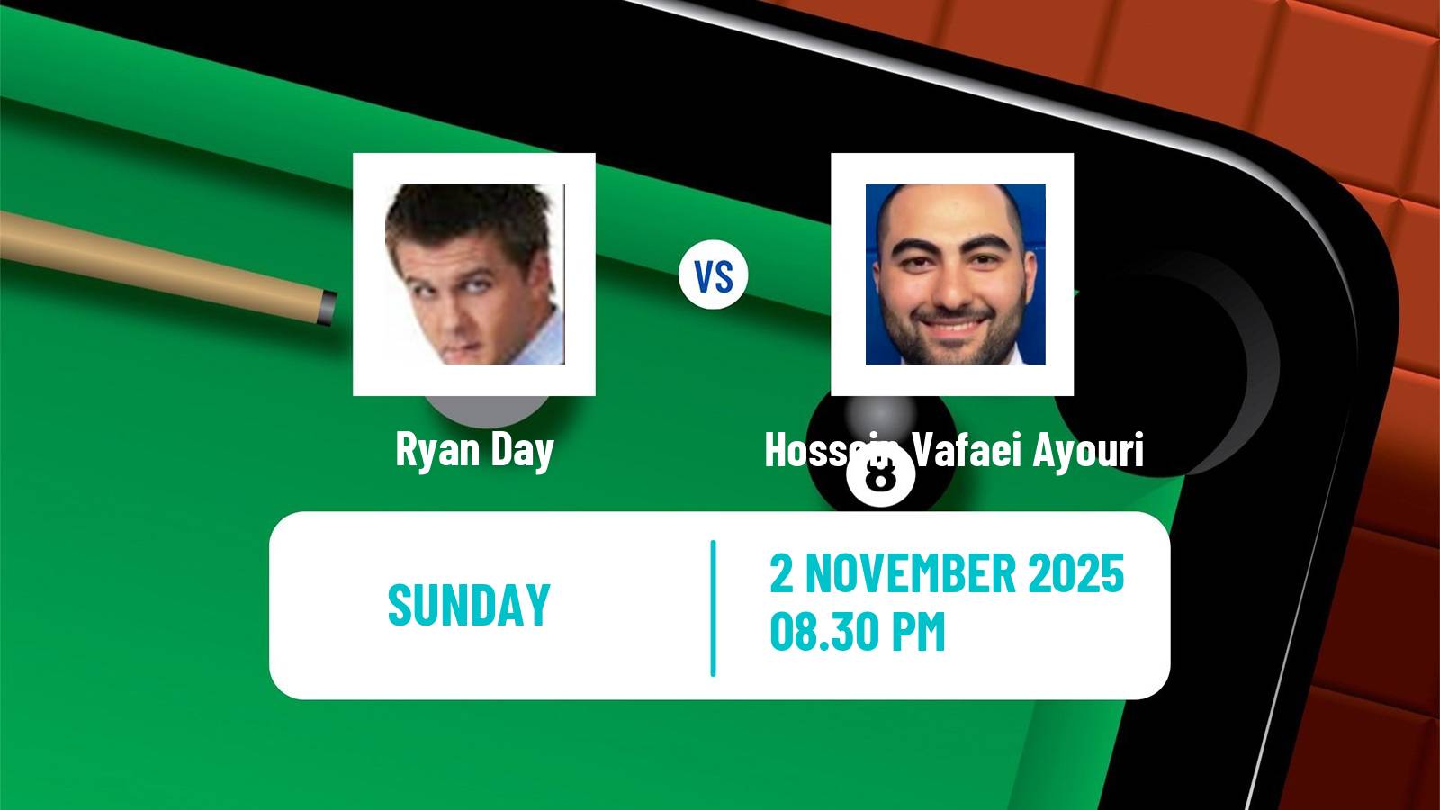 Snooker International Championship Ryan Day - Hossein Vafaei Ayouri