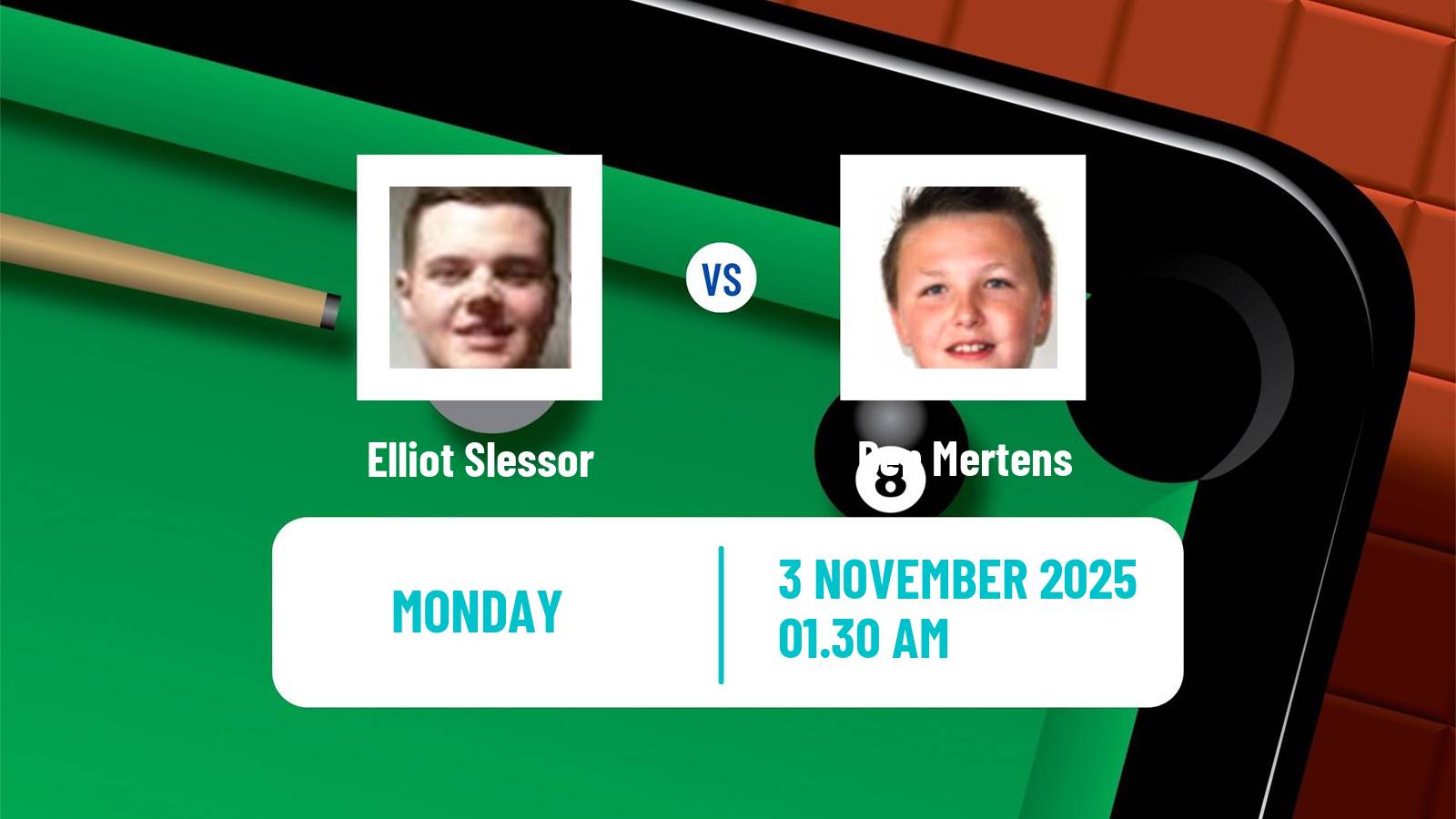 Snooker International Championship Elliot Slessor - Ben Mertens