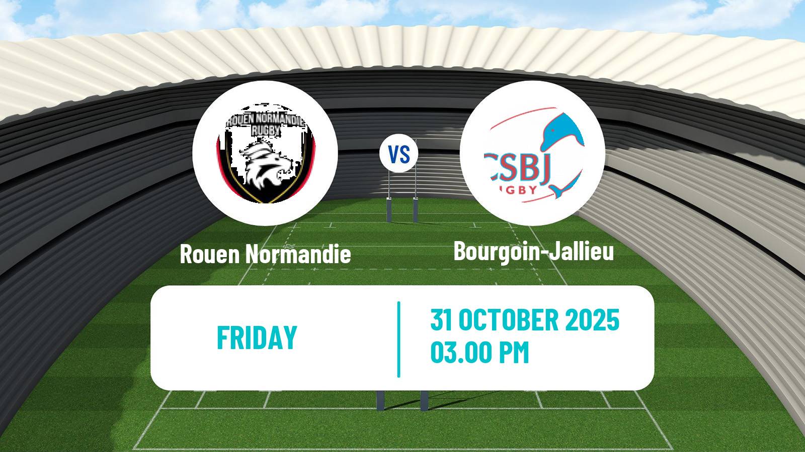 Rugby union French Nationale Rugby Union Rouen Normandie - Bourgoin-Jallieu