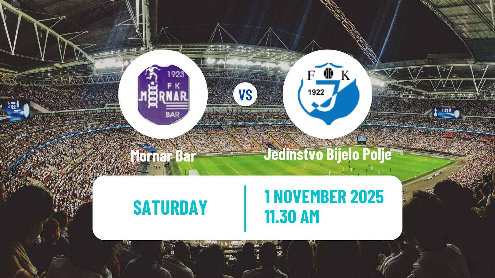 Football Montenegrin First League Mornar Bar - Jedinstvo Bijelo Polje