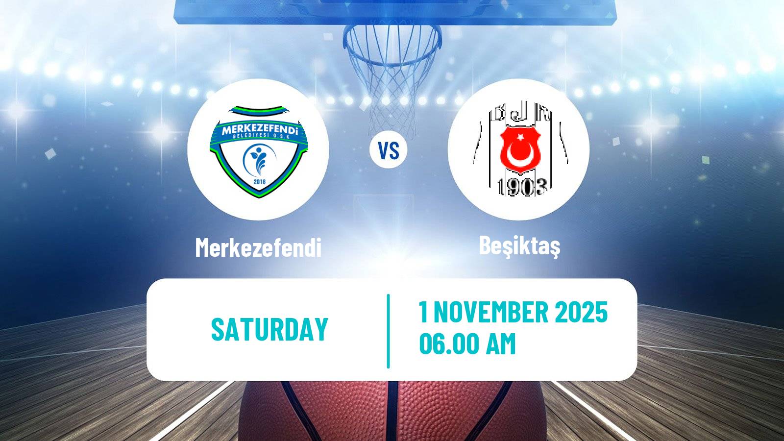Basketball Turkish Basketball Super Ligi Merkezefendi - Beşiktaş