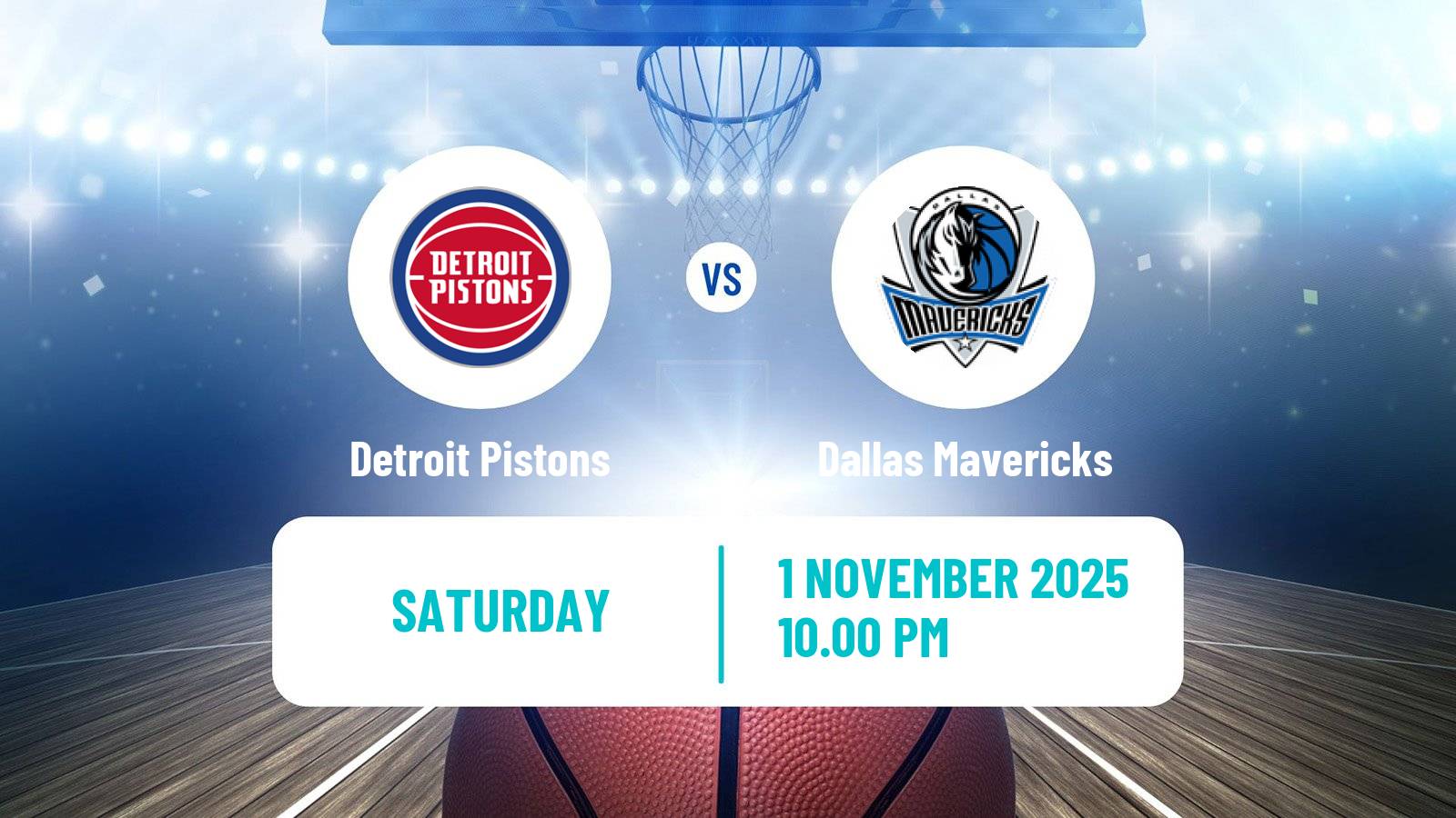Basketball NBA Detroit Pistons - Dallas Mavericks