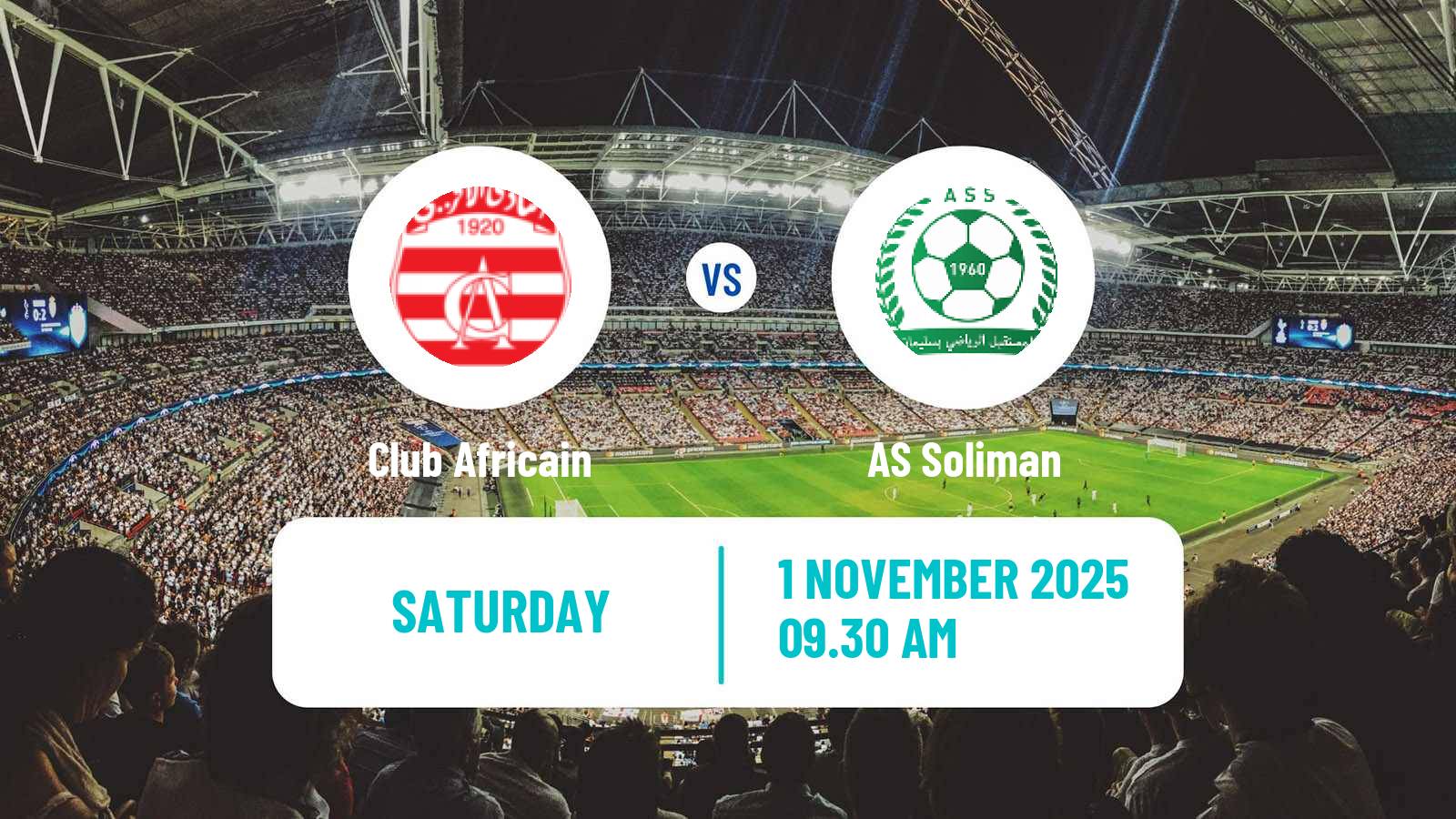 Football Tunisian Ligue Professionnelle 1 Club Africain - Soliman