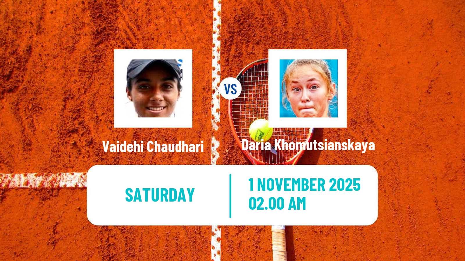 Tennis ITF W15 Tashkent 4 Women Vaidehi Chaudhari - Daria Khomutsianskaya