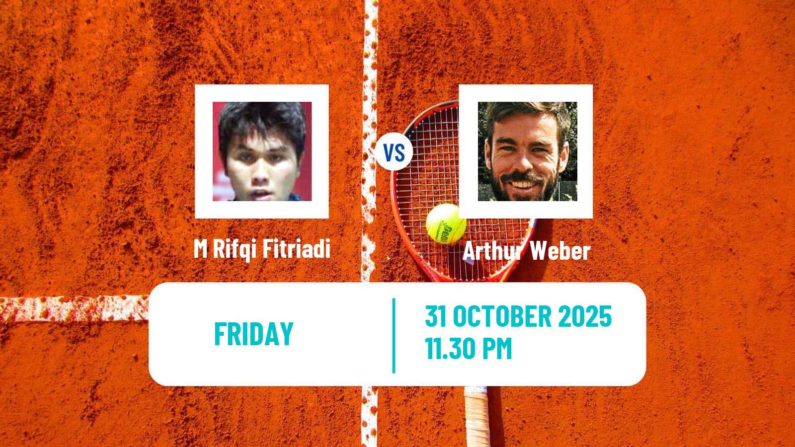 Tennis ITF M15 Hua Hin 2 Men M Rifqi Fitriadi - Arthur Weber