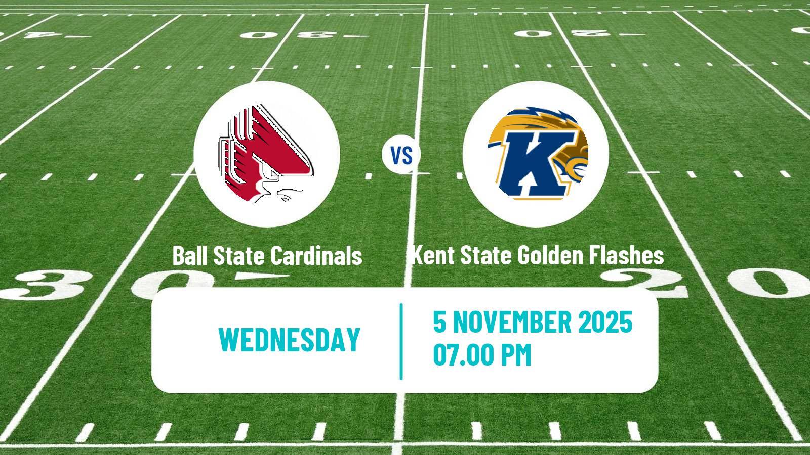 American football NCAA College Football Ball State Cardinals - Kent State Golden Flashes