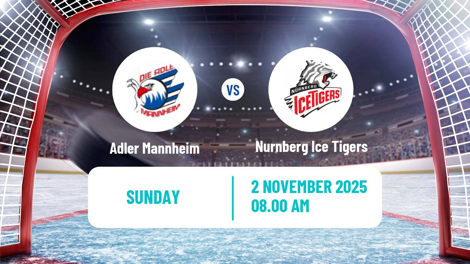 Hockey German Ice Hockey League Adler Mannheim - Nurnberg Ice Tigers