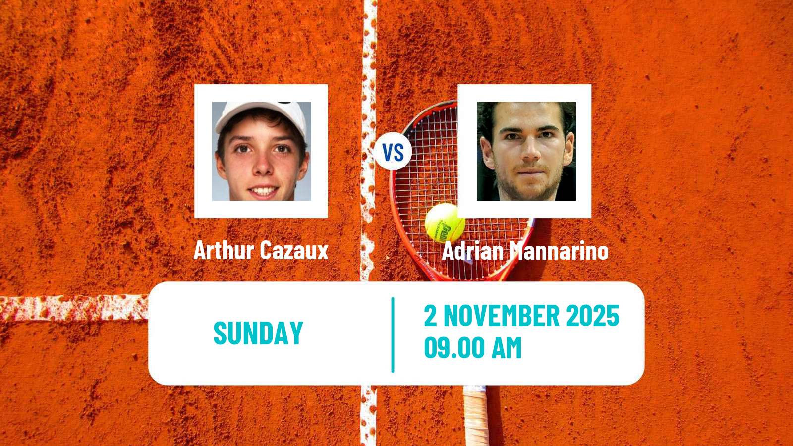 Tennis ATP Metz Arthur Cazaux - Adrian Mannarino