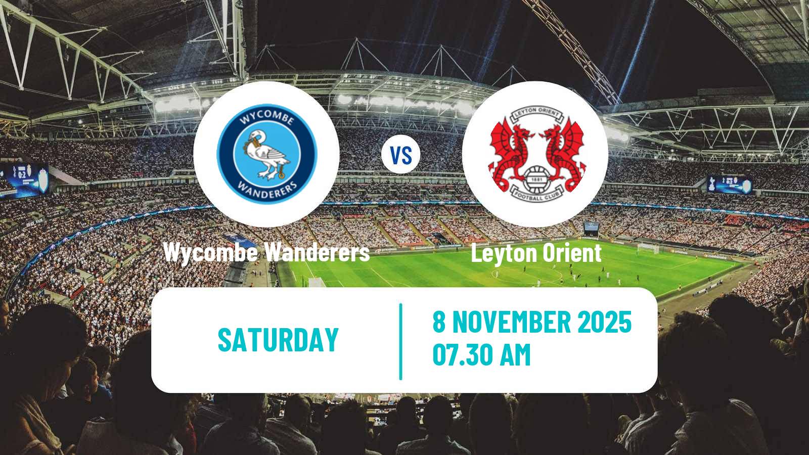 Football English League One Wycombe Wanderers - Leyton Orient
