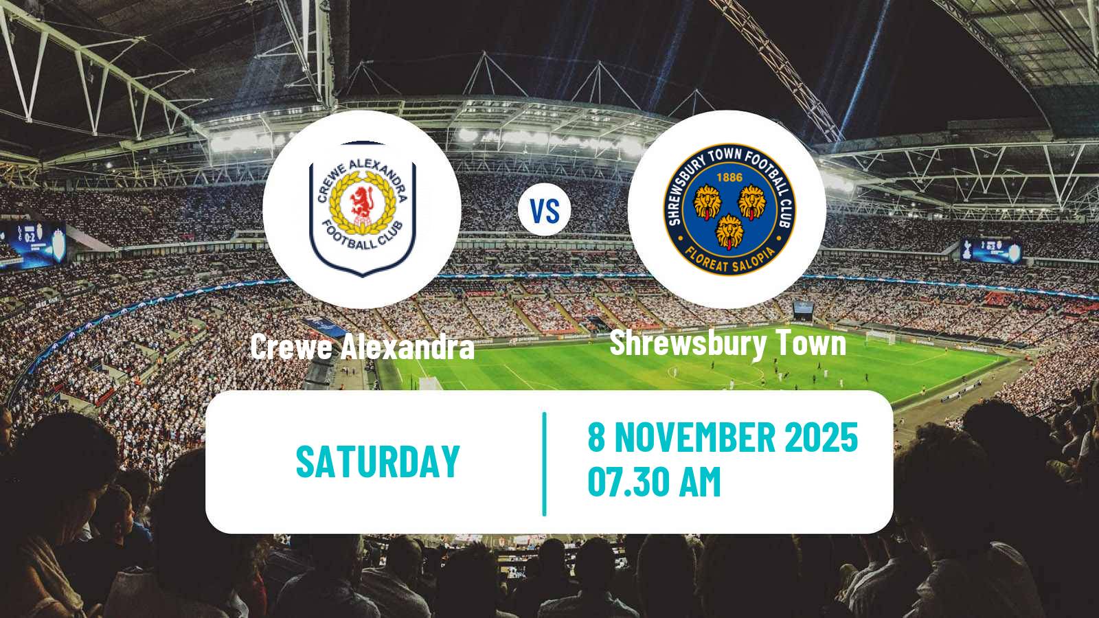 Football English League Two Crewe Alexandra - Shrewsbury Town