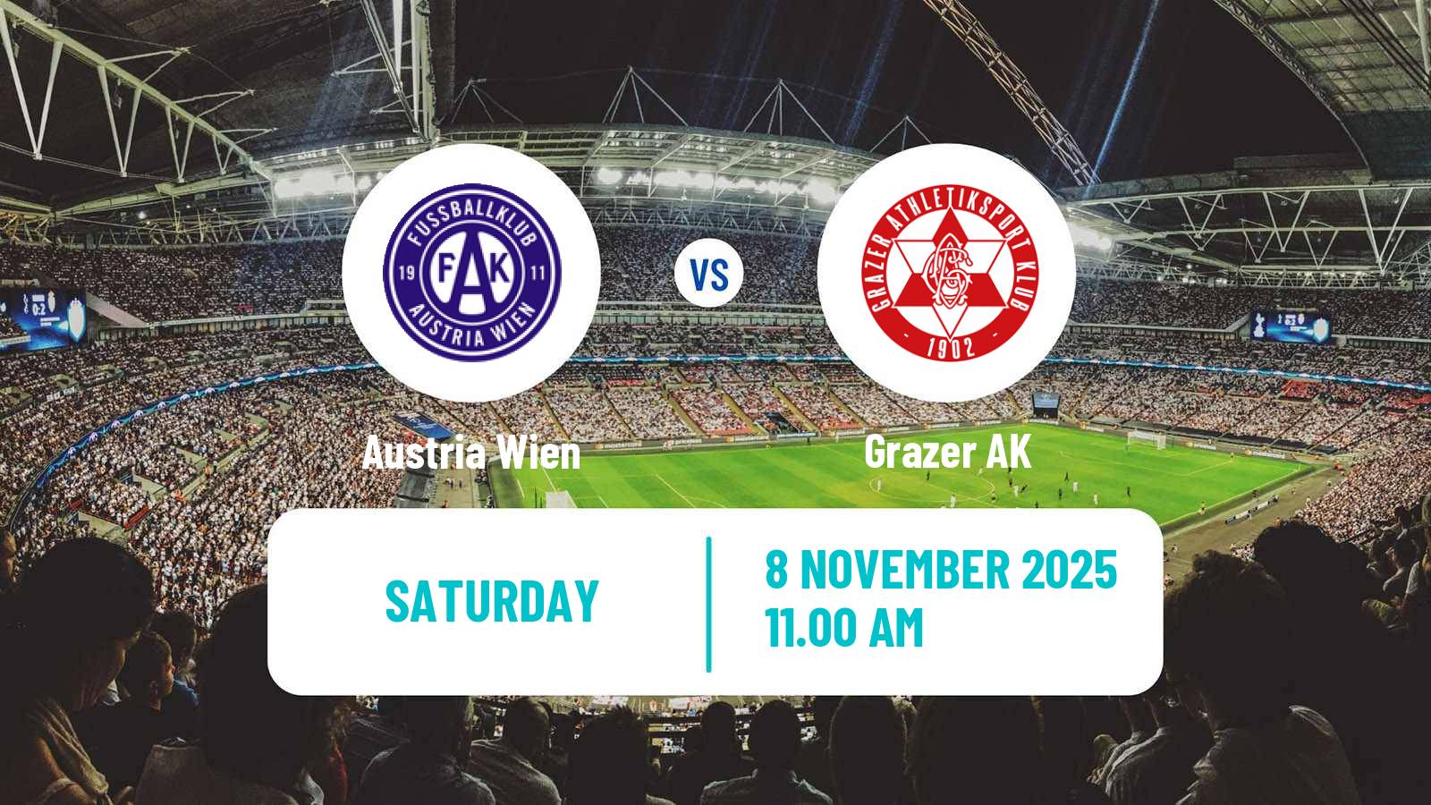 Football Austrian Bundesliga Austria Wien - Grazer AK