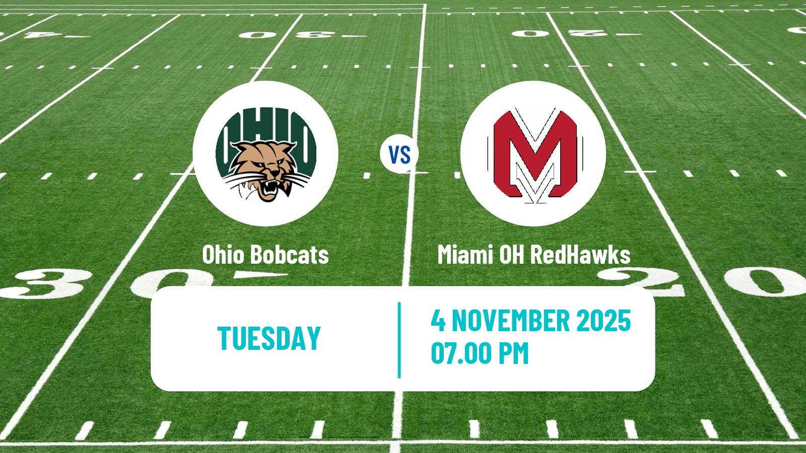 American football NCAA College Football Ohio Bobcats - Miami OH RedHawks