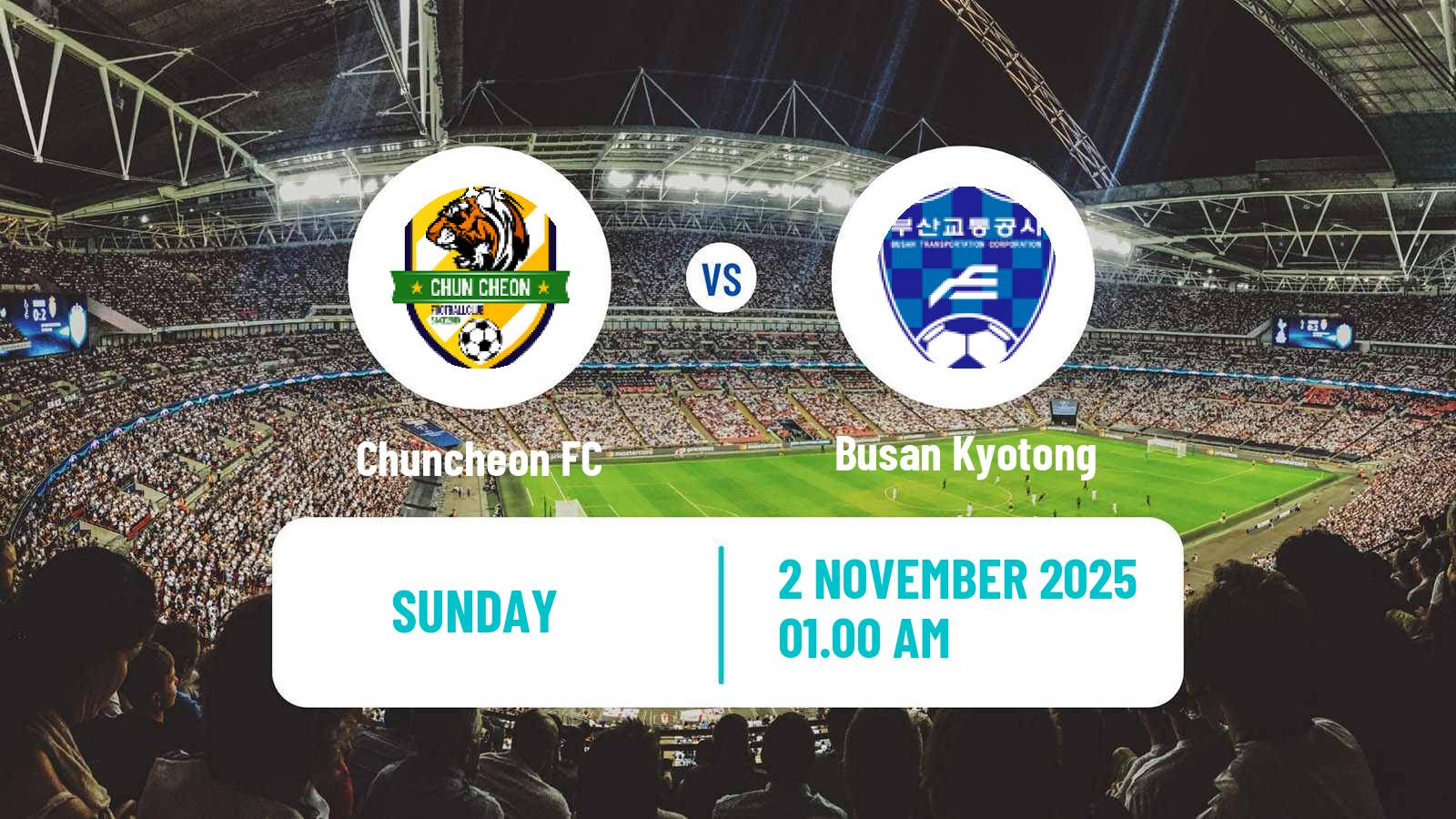 Football South Korean K3 League Chuncheon - Busan Kyotong