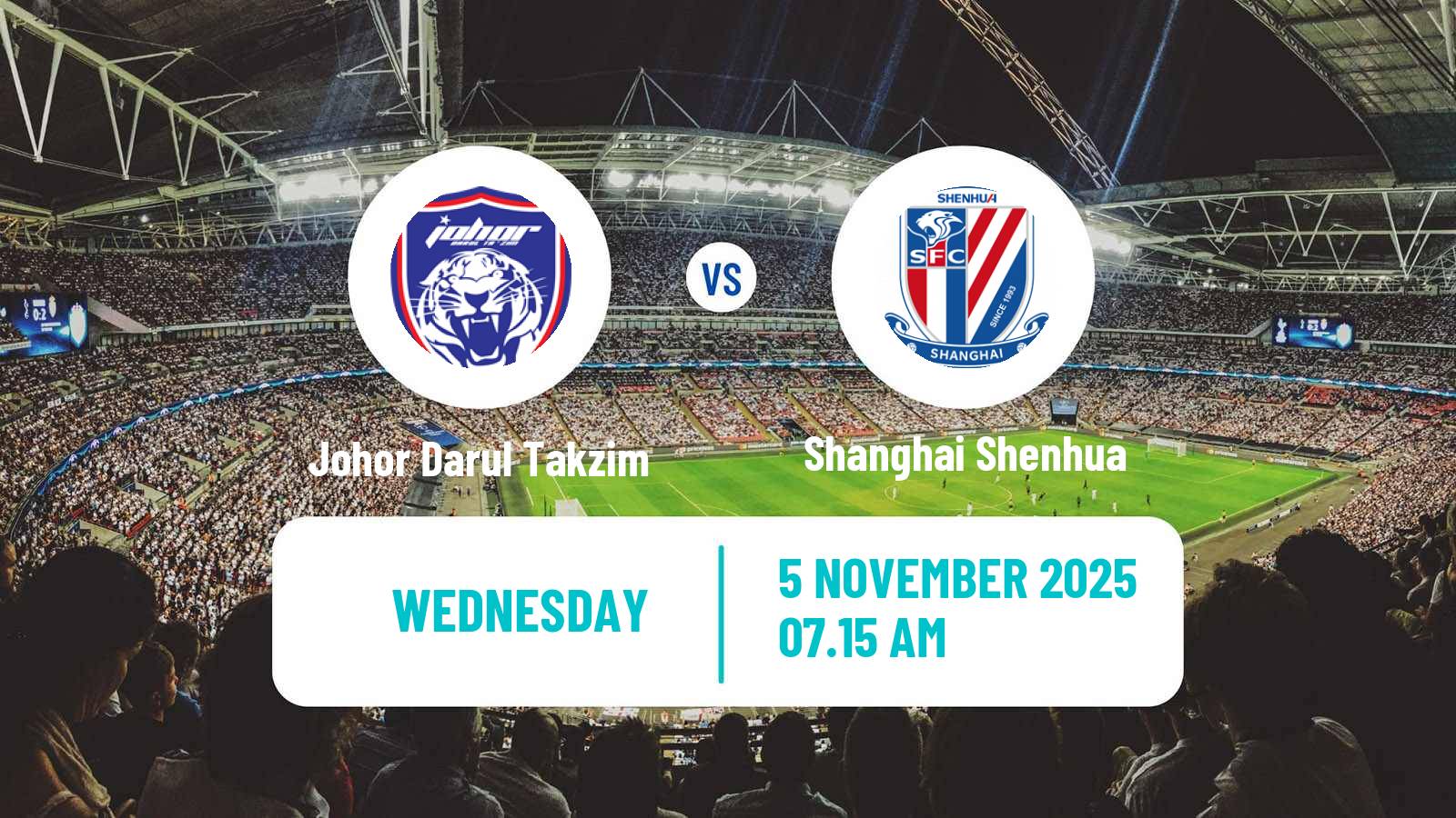 Football AFC Champions League Johor Darul Takzim - Shanghai Shenhua