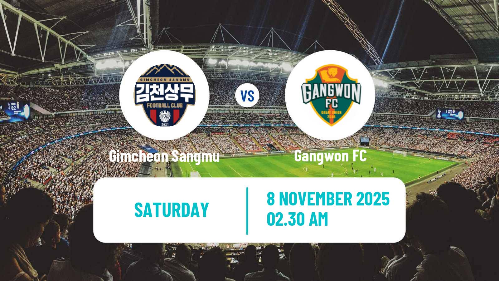 Football South Korean K-League 1 Gimcheon Sangmu - Gangwon