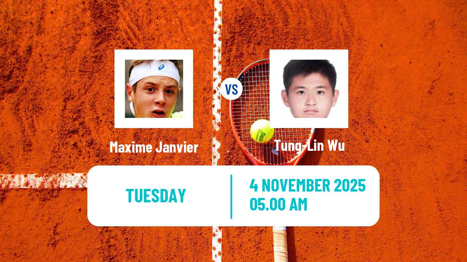 Tennis Taipei Challenger Men Maxime Janvier - Tung-Lin Wu