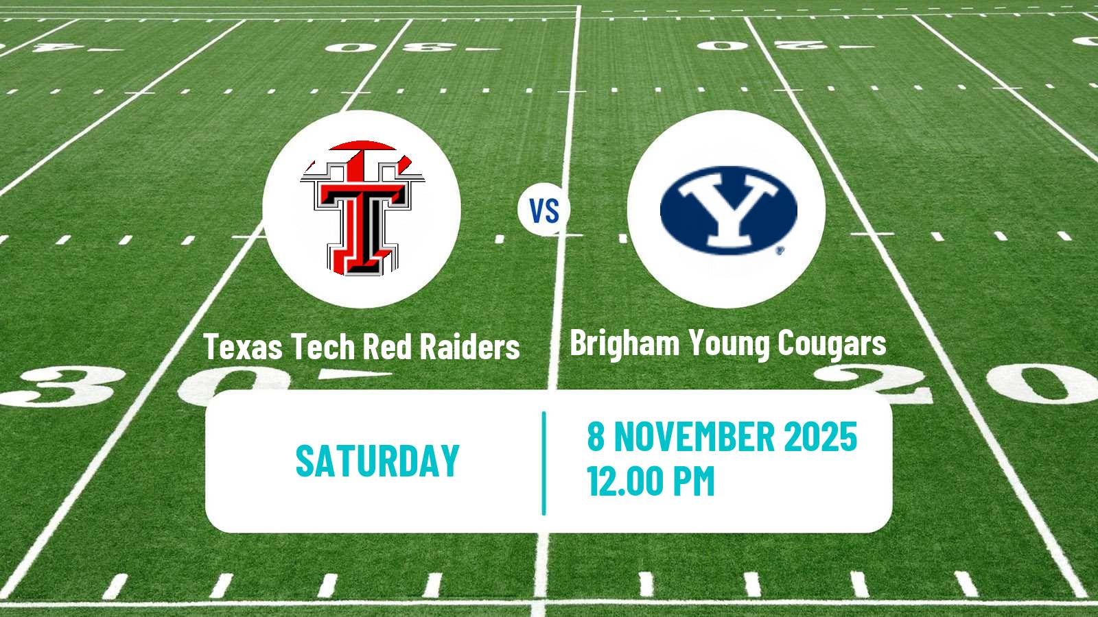 American football NCAA College Football Texas Tech Red Raiders - Brigham Young Cougars