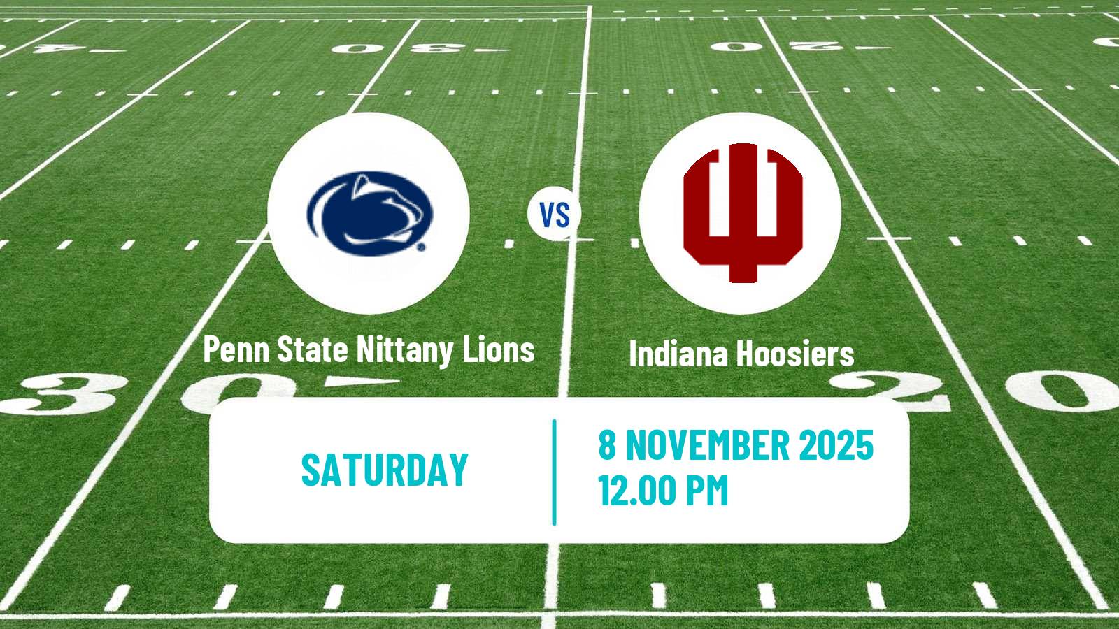 American football NCAA College Football Penn State Nittany Lions - Indiana Hoosiers