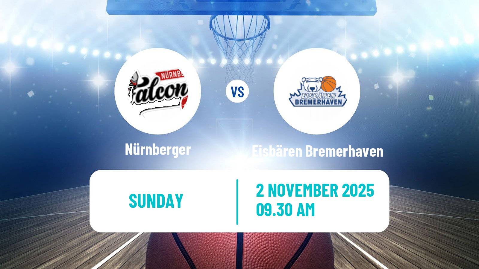Basketball German Pro A Basketball Nürnberger - Eisbären Bremerhaven