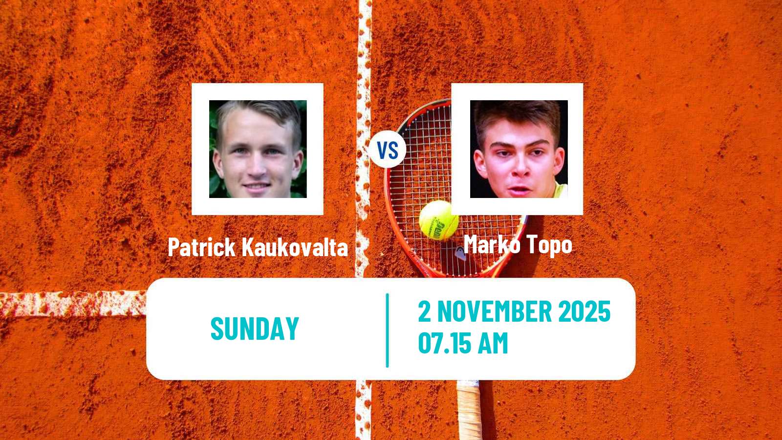 Tennis Helsinki Challenger Men Patrick Kaukovalta - Marko Topo