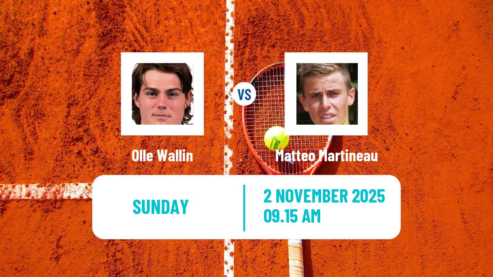 Tennis Helsinki Challenger Men Olle Wallin - Matteo Martineau